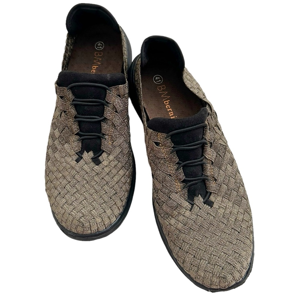 Bernie Mev. Bronze Sparkly Victoria Slip On Shoes, Size 41=11